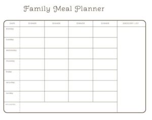 Printable Weekly Meal Planner for Family
