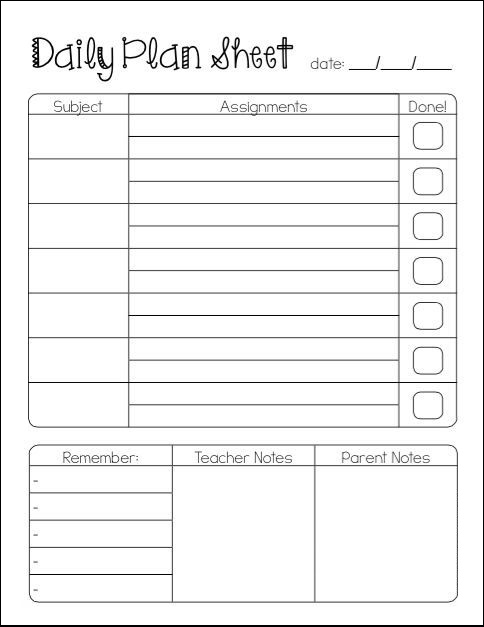 Printable Weekly Planner For Students