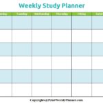 Printable Weekly Planner For Study