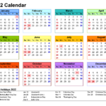 2022 Weekly Calendar Excel