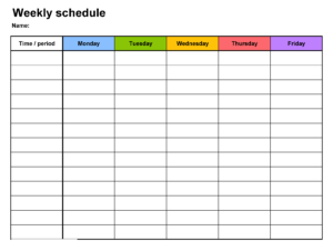 Blank Weekly Planner For Students