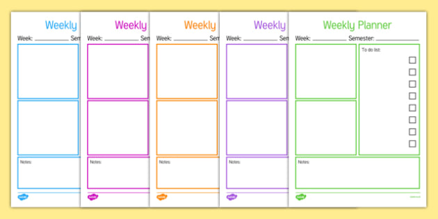 Weekly Calendar For Teacher
