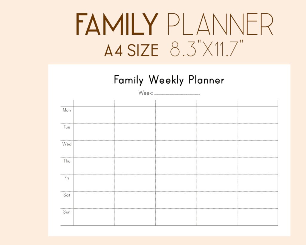 Weekly Planner For Family