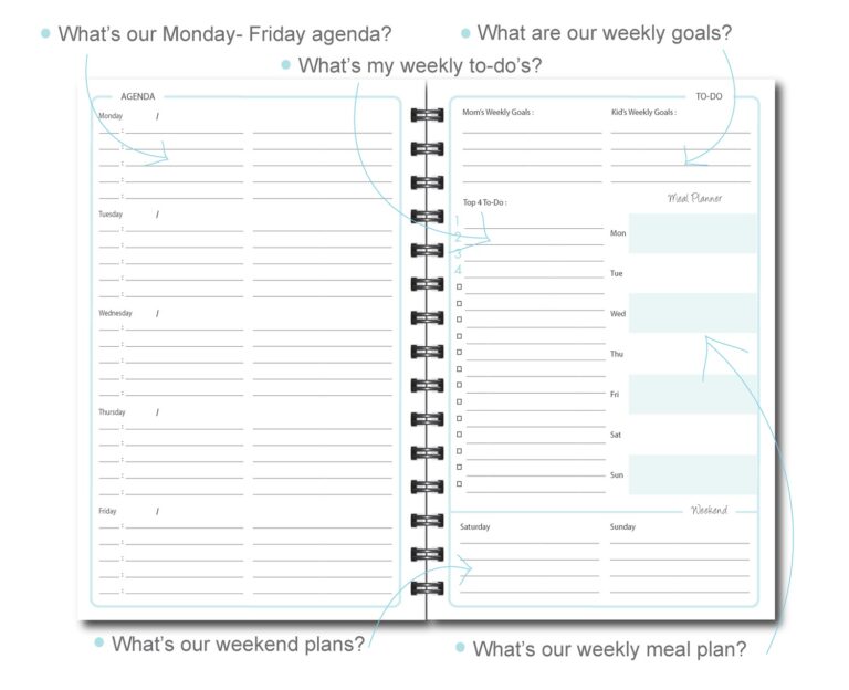 Best Weekly Planner For Moms Free Printable PDF 