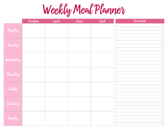 Weekly Food Planner